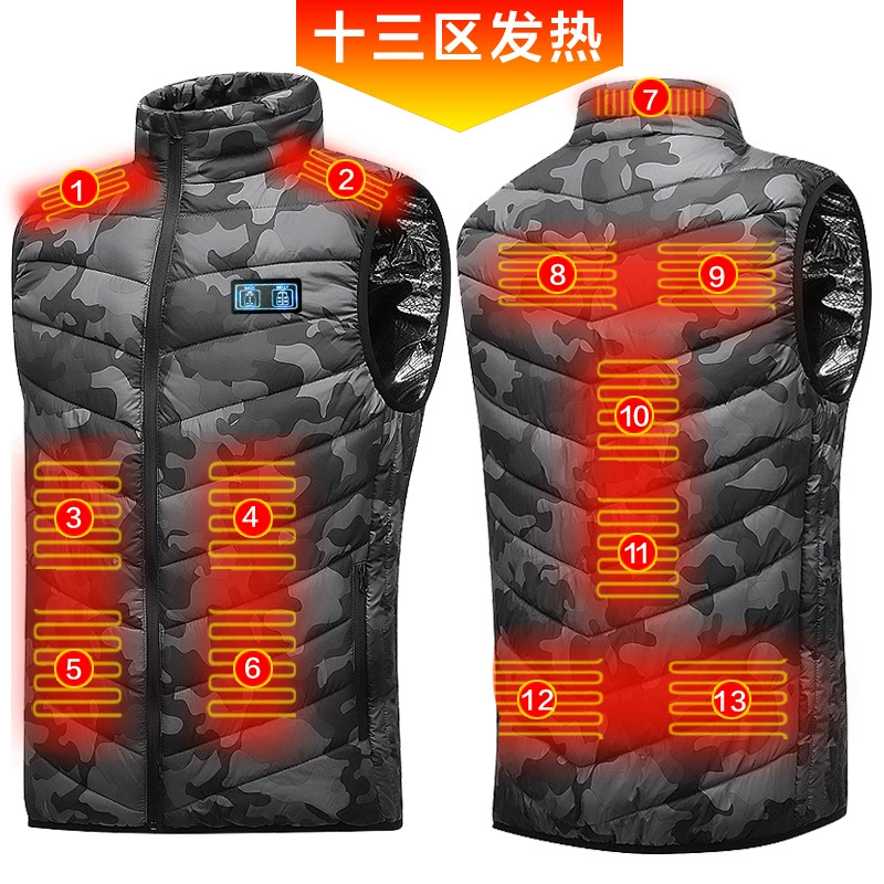 Новый нагревательный жилет умный нагревательный USB больших размеров камуфляжное трансграничное термальное пальто с хлопковой подкладкой Zone 13 Vest M01