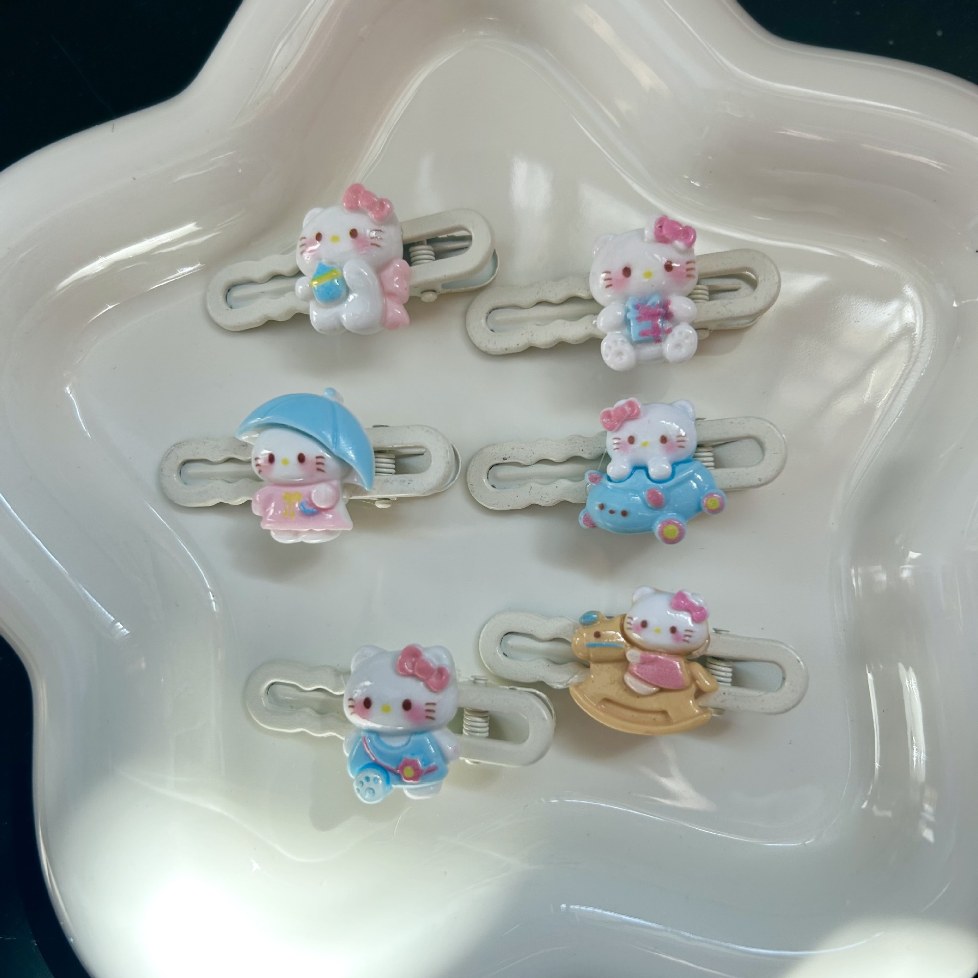 Creativo de dibujos animados gatos brocas de cabello lindas chicas dulces frente brocas de cabello rotas joyas nuevas brocas laterales versátiles