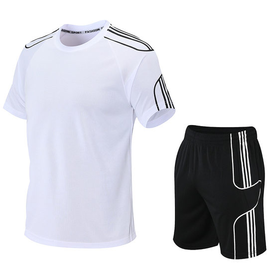 Sports Suit Men's Summer Fitness Short-sleeved Men's Quick-drying Clothes Running Loose Casual Sportswear Men's