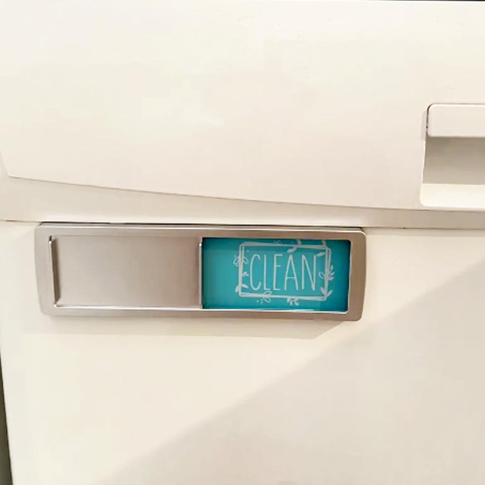 Etiqueta de lavavajillas signo de limpieza logotipo deslizante etiqueta magnética etiqueta engomada del refrigerador personalizado lavavajillas Magne