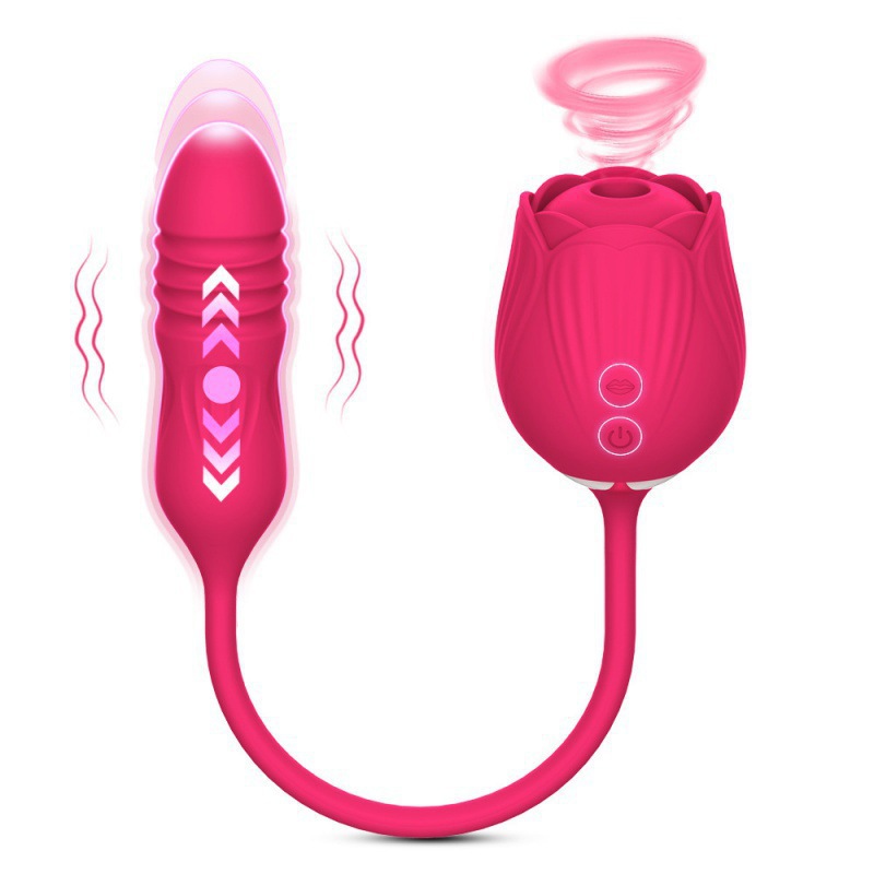 Rose Shaped Vagina Sucking Vibrator G-Spot Pussy Nipple Suction Cup Mouth Licking Clitoris Stimulation Powerful Female Sex Toy