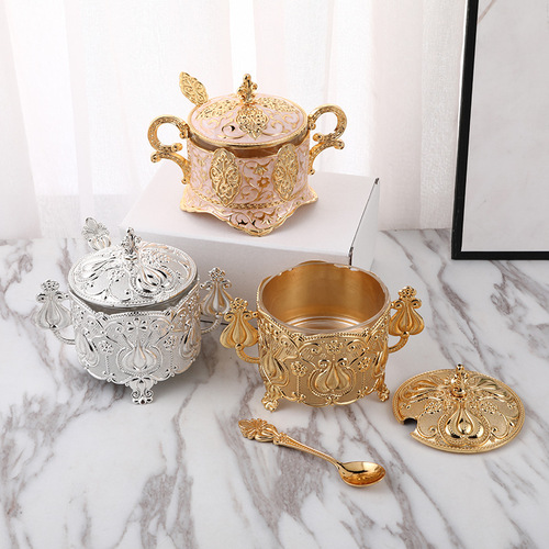 Manufacturer European glass seasoning box kitchen supplies creative ornaments sugar cup box household seasoning jar wholesale