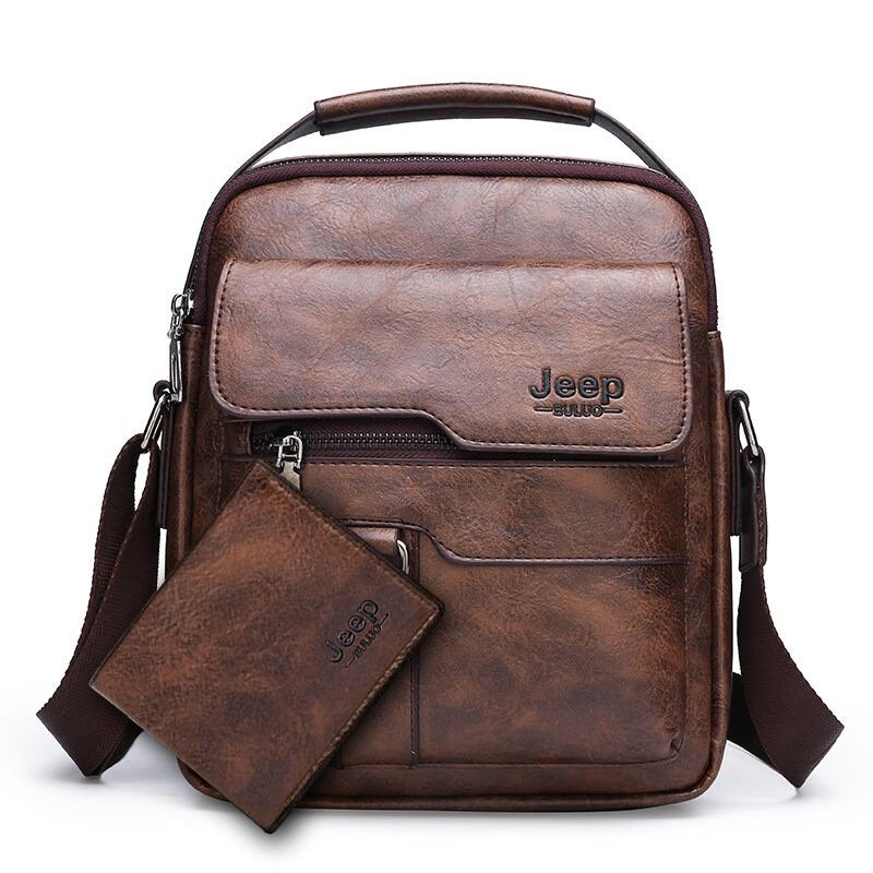 Traje combinado retro Bolso de hombre de negocios Bolso de hombro de gran capacidad Bolso de mensajero de los hombres Marca de moda Maletín portátil Comercio exterior