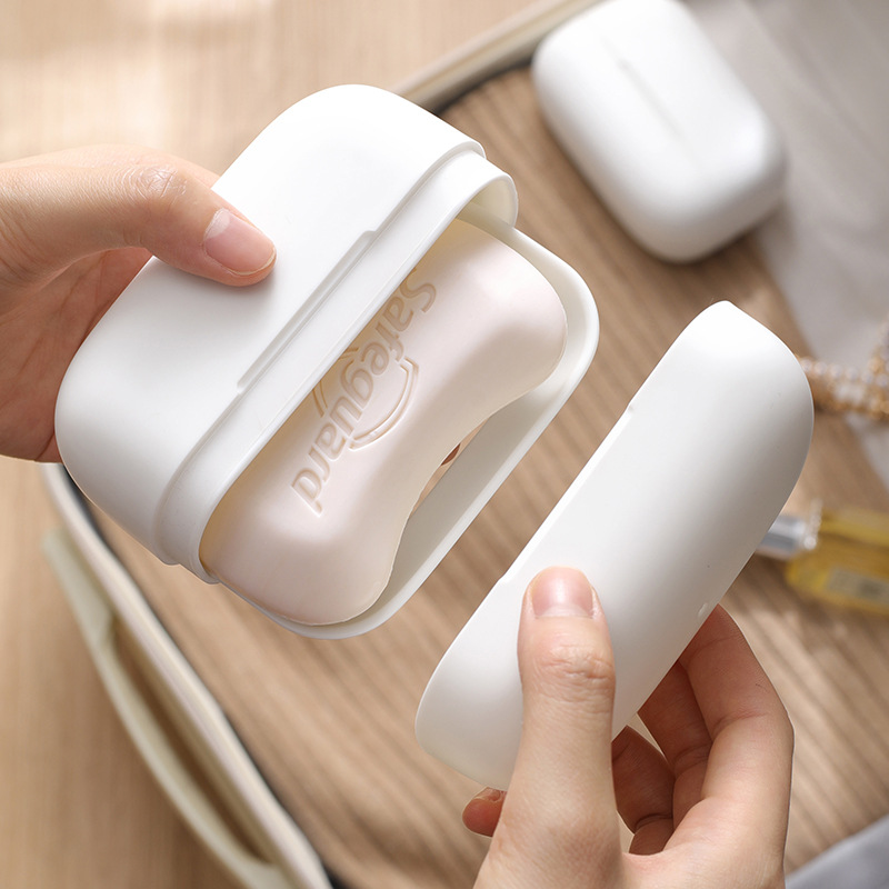 Caja de jabón de viaje de estilo japonés caja de almacenamiento de drenaje portátil de alta calidad con cubierta sellada caja de jabón para viajes de negocios