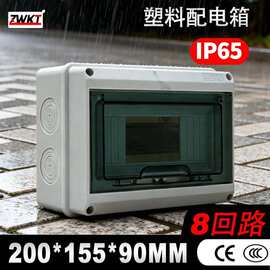 厂家直销高品质8way回路ABS新料200*155*90MM防水防尘塑料配电箱