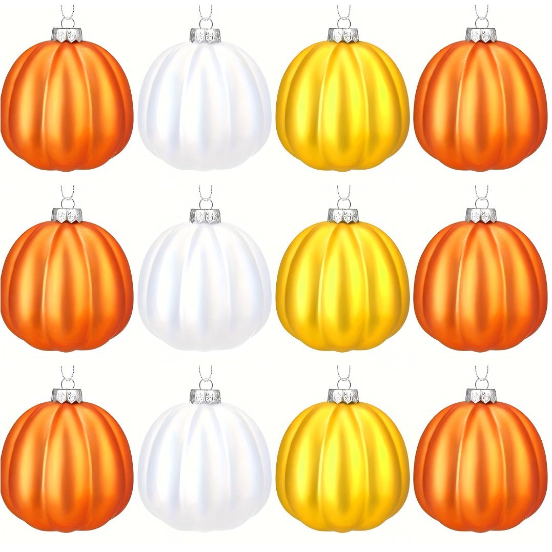 Inventario Halloween 12PCS calabaza de plástico colgante decoración de Día de Acción de Gracias