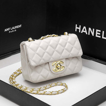 小香风cf链条包包2025新款专柜正品小方包菱格单肩斜挎包女士真皮