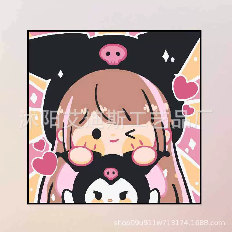 DIY заполнение детской цифровой масляной живопись красивый стиль оформление Sanrio ручной заполнение цвет терапия картина производитель оптом