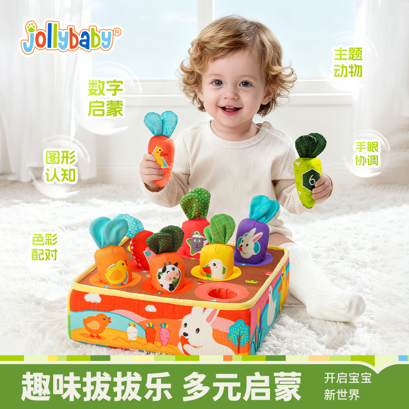 Jolly Baby rábano tirando juguetes puede morder el bebé educación temprana agarre Entrenamiento Educativo juguetes infantiles al por mayor