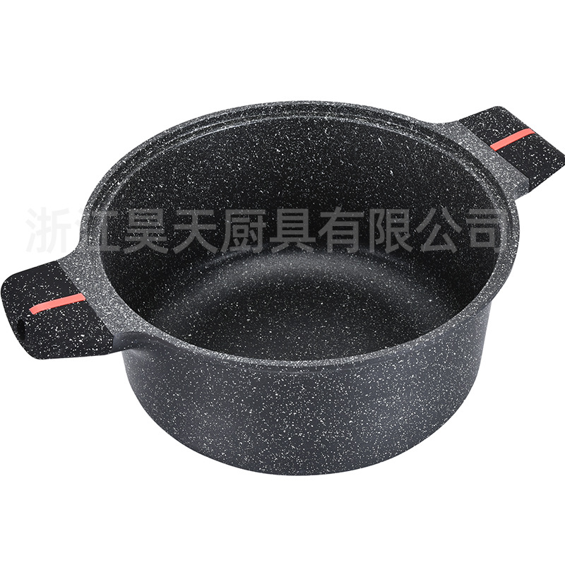 Nuevo juego de ollas transfronterizas de 10 piezas juego de ollas antiadherentes con tapa de vidrio de silicona juego de ollas de piedra médica fundida a presión NEW POT