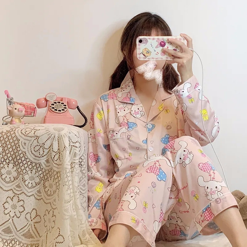 工場卸売りpyjamas日系アニメ布丁犬パジャマ女春秋綿長袖長ズボンカバー対外貿易|undefined