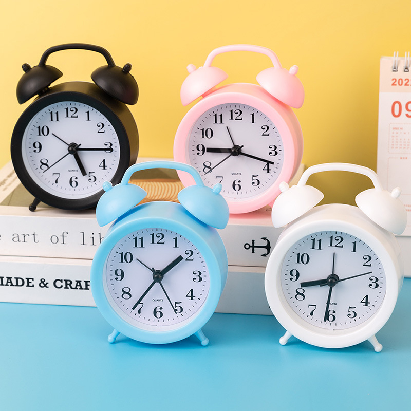 Bedroom creative small alarm clock students mute bedside clock personality lazy simple clock children's cartoon alarm