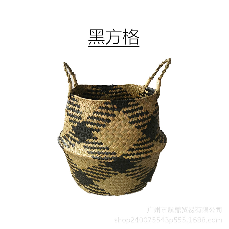 Grasas de mar tejidas a mano torsión varilla maceta medieval ligera lujoso alto sentido de viento silencioso almacenamiento de mano plegable azul