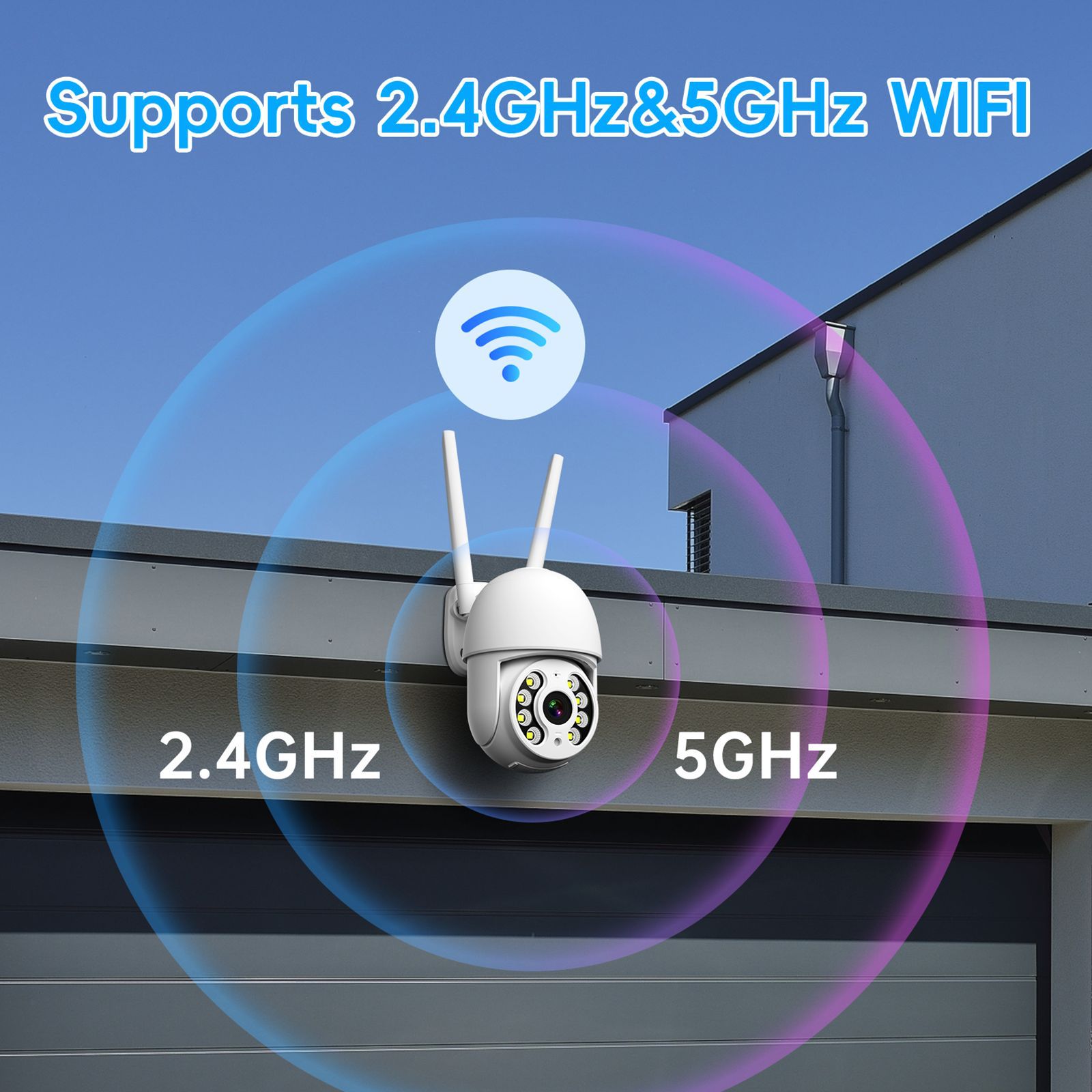 Cámara de Seguridad Exterior de Fábrica con Detección de Movimiento y Alarma, Popular en el Extranjero, Inalámbrica, Impermeable, con Giro e Inclinación, Full HD