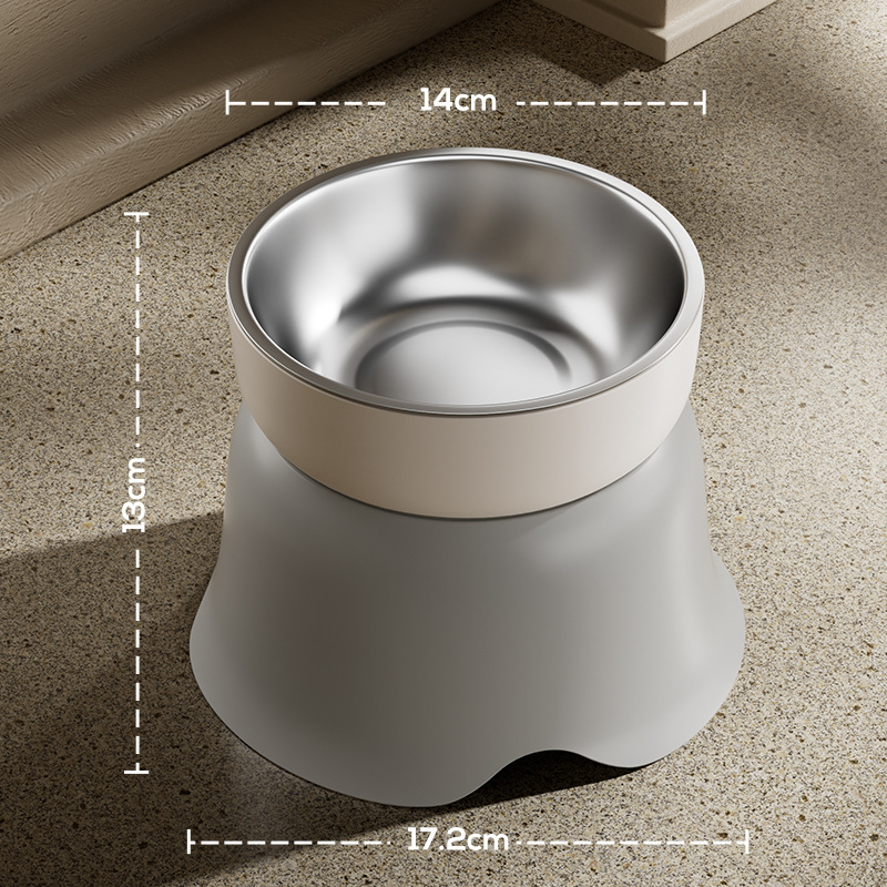 Tazón para gatos Tazón para perros Cerámica Mentón anti-negro Tazón de comida para gatos Tazón de agua Protección de acero inoxidable Tazón de comida para perros de columna cervical Tazón de arroz Tazón alto