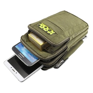 Suitable for Apple iPhone16Promax Crossbody Bag 7.2 Inch Three Layer Zipper Mobile Phone Bag Hanging Waist Bag