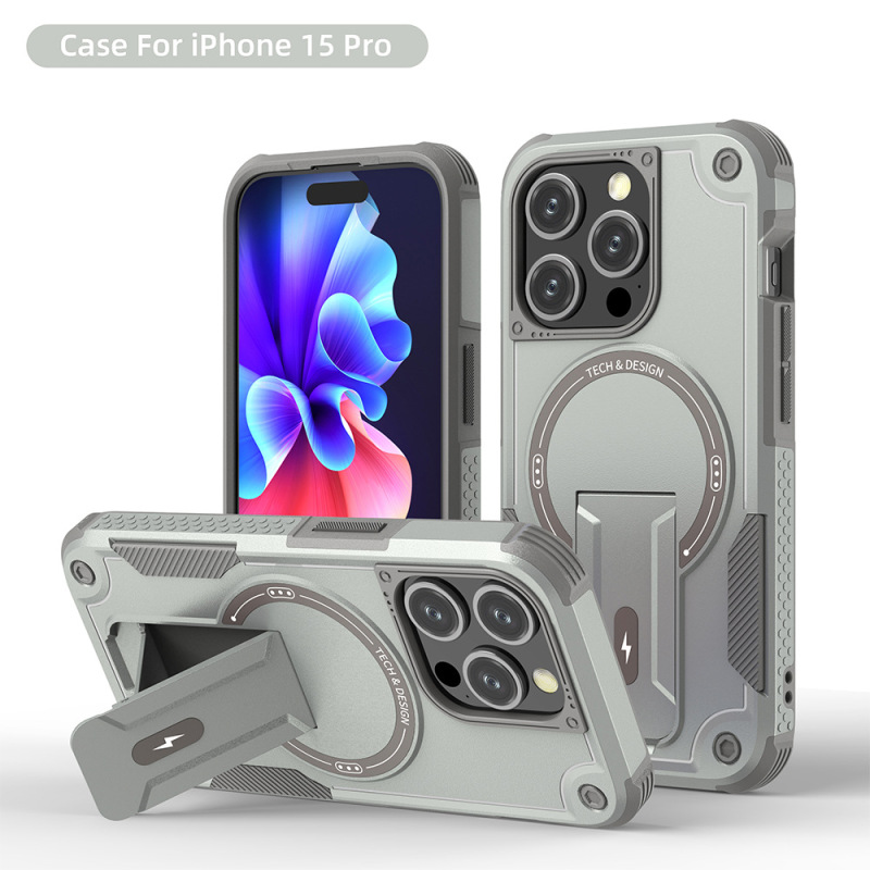 国境を越えた適用 iPhone16ProMax ドイツサッカーリーグ磁気隠しスタンド携帯電話ケース Apple 16E メカスタイル SE4|undefined