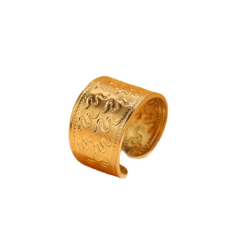 Minimalist Irregular Line Stainless Steel Open Ring For Women_voghion.com