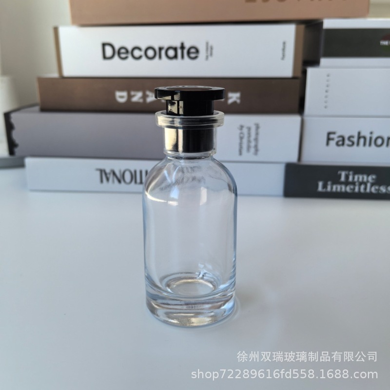 スポットラボ円筒形香水ガラスボトル 30ml50ml プッシュ式スプレーロゴバヨネットネジ透明|undefined