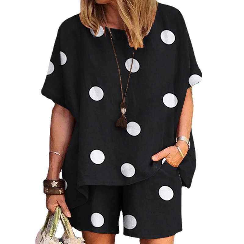 Daily Women's Casual Polka Dots Polyester Pocket Shorts Sets Shorts Sets display picture 4