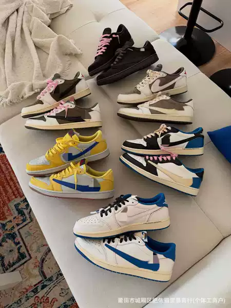 Cross-Border Original Aj1 Reverse Hook Sneakers Lightning Black Warrior Fujiwara Hiroshi Mocha Basketball Shoes Jordan 1 Men's and Women's Sports Shoes