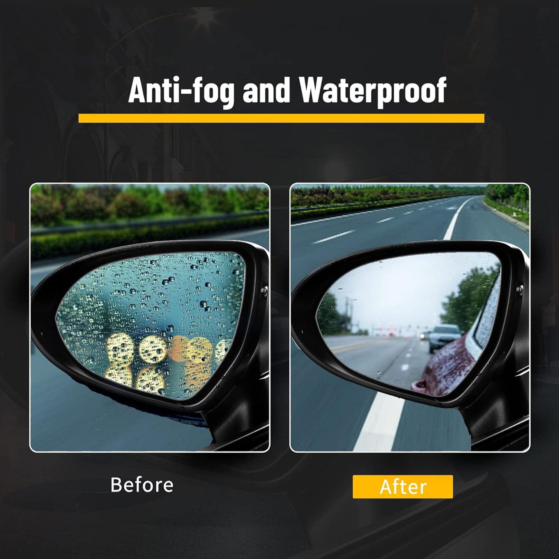 Car rearview mirror film anti-reflection drop reflection car modification anti-high beam reverse mirror side window waterproof and rainproof