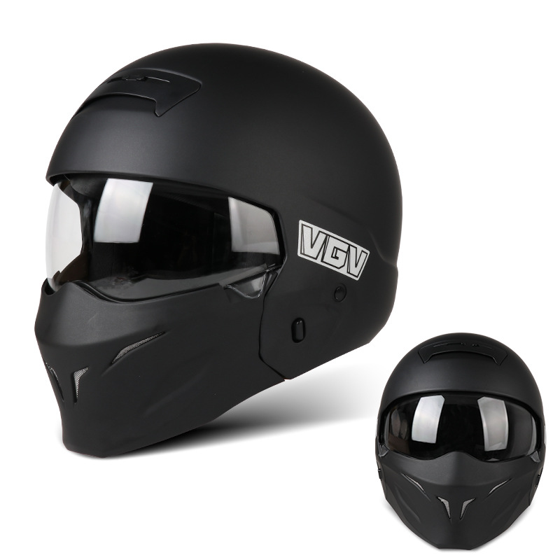 [En Existencia] Casco de Motocicleta Certificado 3C, Casco Integral Retro de Invierno para Motocicleta y Vehículo Eléctrico, para Hombre y Mujer, Combinación Scorpion