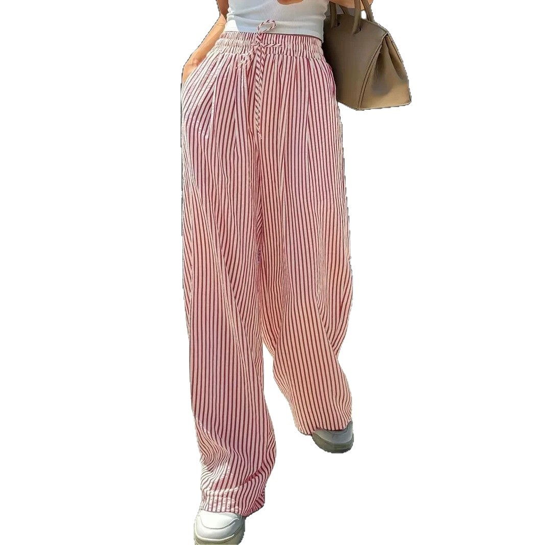 Women's Clothing Women's Clothing Women's Versatile Striped Casual Straight Leg Trousers Fashion Summer For Formal & Casual For Women_ecoleips.com