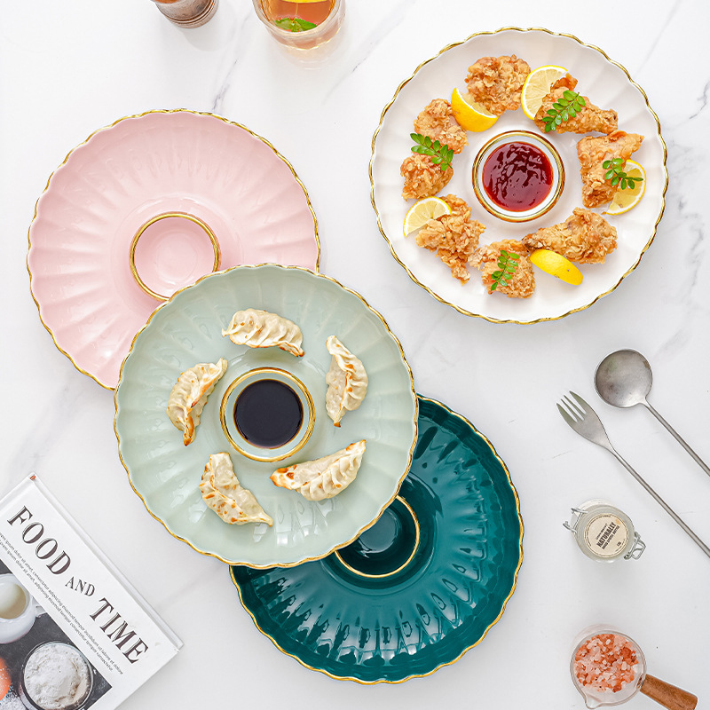Nordic creative tableware good -looking dumplings with vinegar disc…