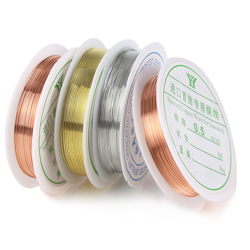 구리 와이어 DIY 구슬 스레딩 수제 공예 권선 꽃 머리핀 쥬얼리 땋기 모양의 금속 구리 와이어