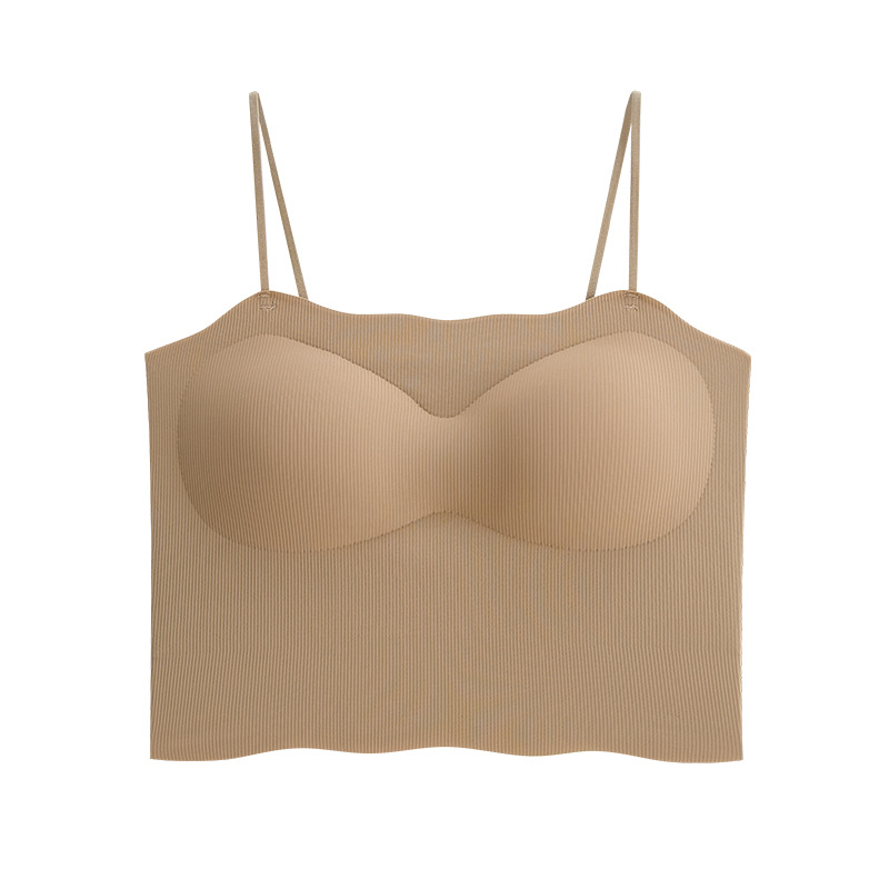 Nueva camisola de seda de hielo delgada base interior de las mujeres desgaste exterior tubo superior anti-exposición belleza espalda superior