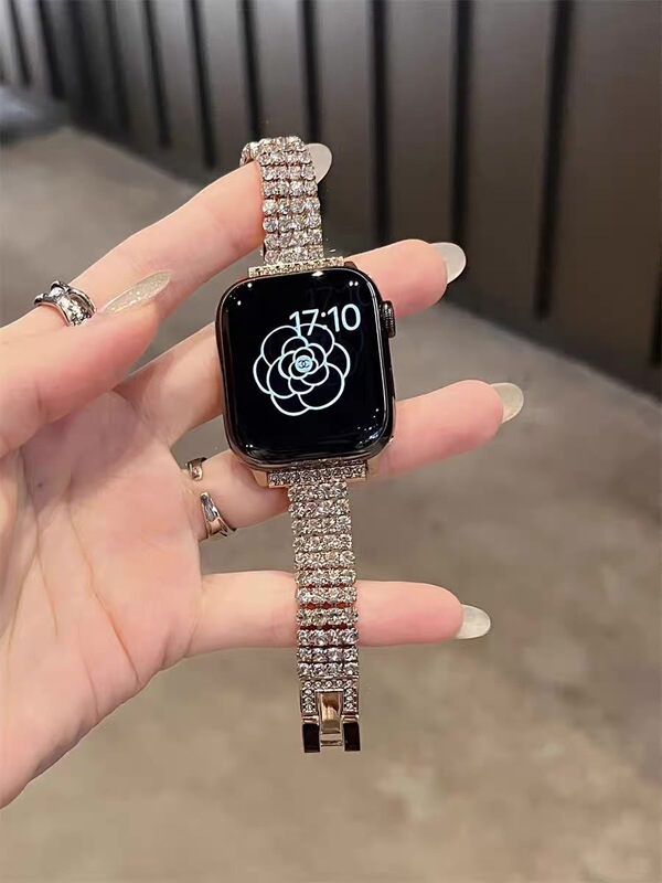 Apple iwatch9se 小さな香りの輝くダイヤモンドブレスレット Huawei GT5 Huawei ブレスレット 10 時計ストラップ 18 ミリメートルに適しています|undefined
