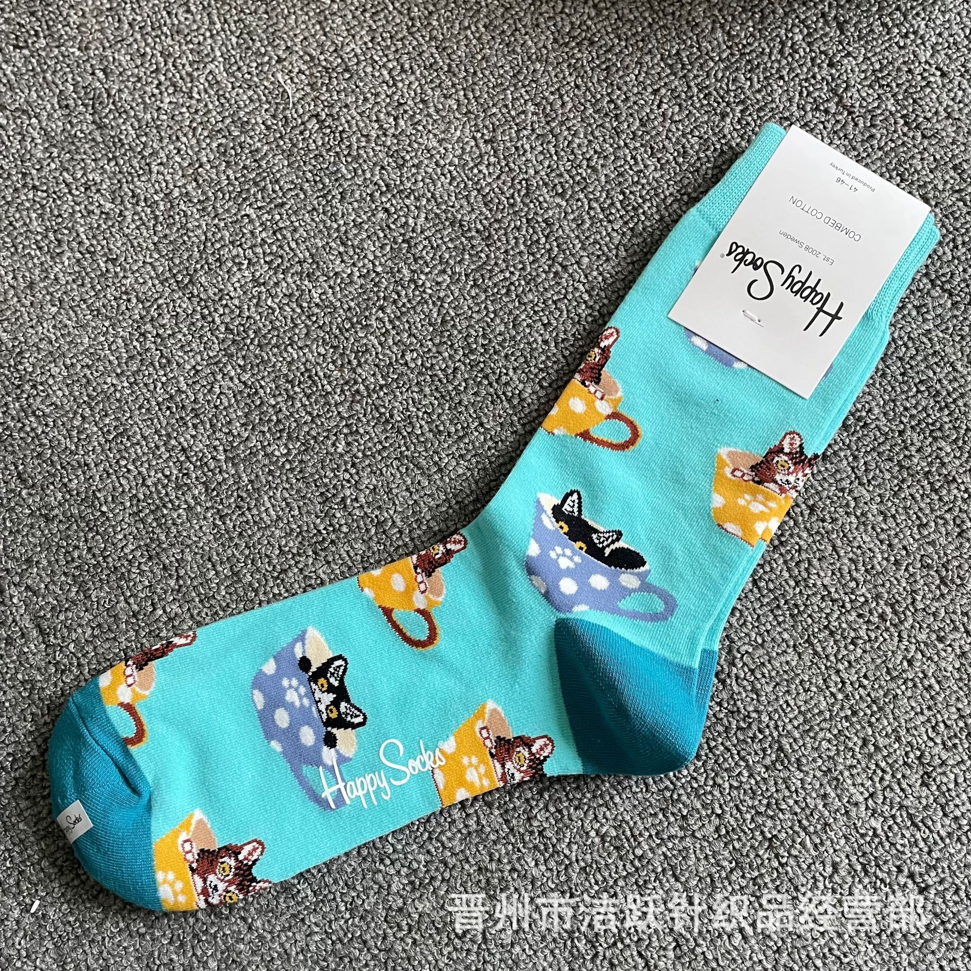 Happy socks新品高品质ハイレザー男性ソックススウェーデンコットンソックスファッションソックスカップルinsロング美脚ソックス