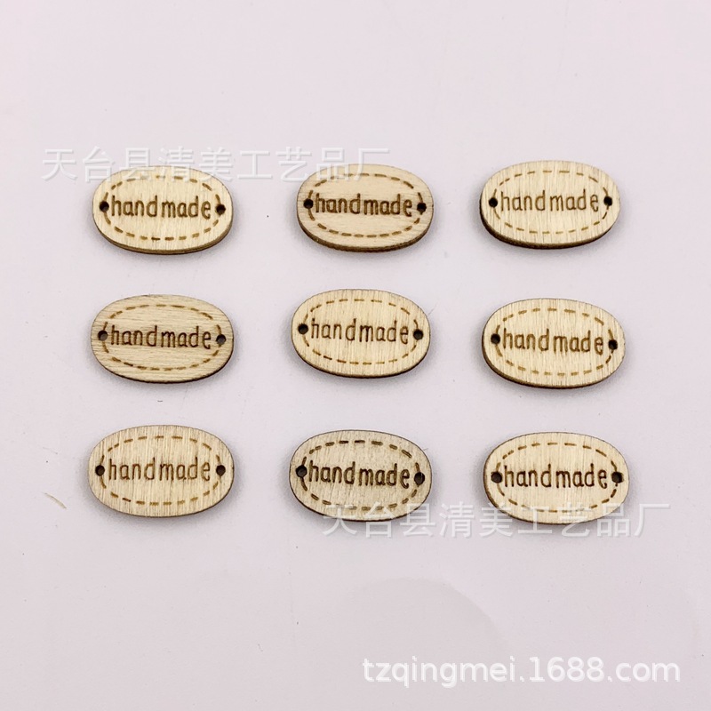 20*13mm color madera madera ovalada signo botón DIY artesanía hecha a mano 50 piezas por paquete
