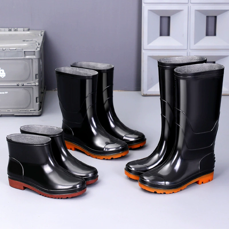 Дождевые сапоги по индивидуальному заказу с логотипом на подошве, водонепроницаемая мужская обувь для воды, резиновая обувь для строительной площадки, защитные дождевые сапоги, износостойкие водные сапоги из ПВХ