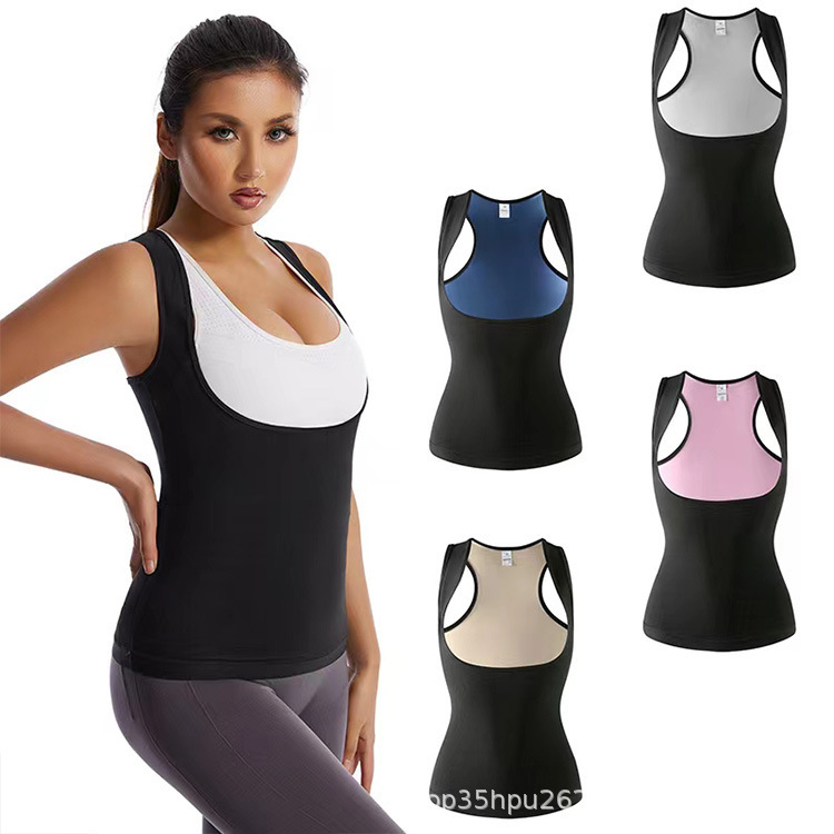 Cross-border Women's Fitness Sports Sweat Vest Sweat Clothing Sauna Sweat Abdominal Body Shaping Clothing Chest-supporting Waist Underwear