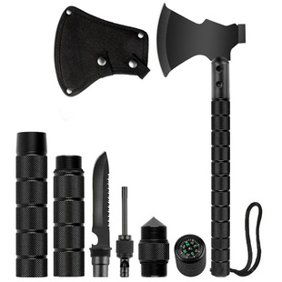 Outdoor Multi-functional axe camping tactical axe knife mountain cutting wood cutting firewood fire axe portable axe knife cutting firewood