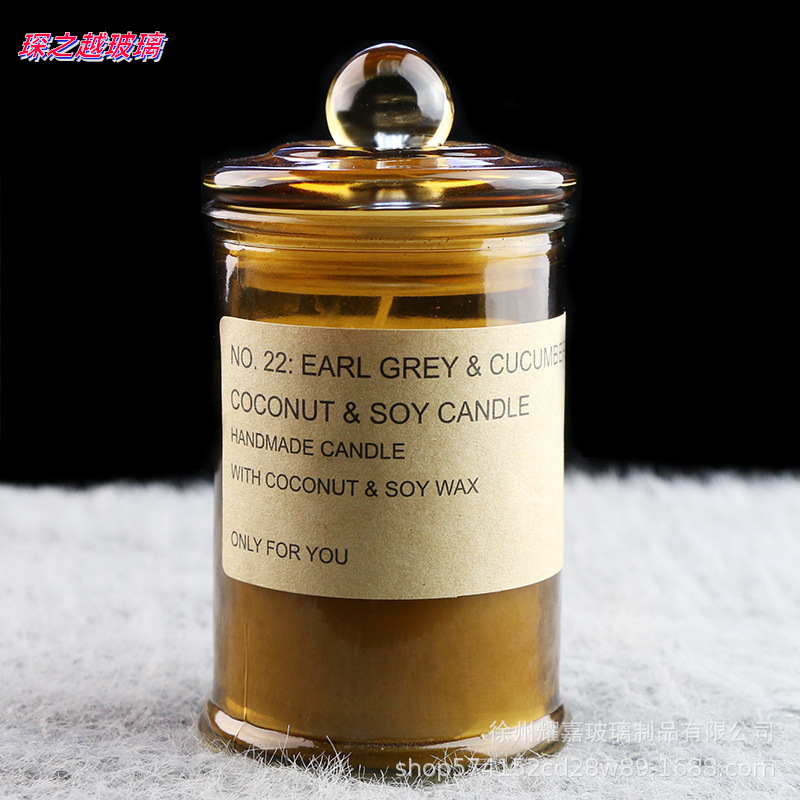 150ml玻璃蜡烛罐带盖密封茶叶罐香薰烛台玻璃盖蜡烛密封盖