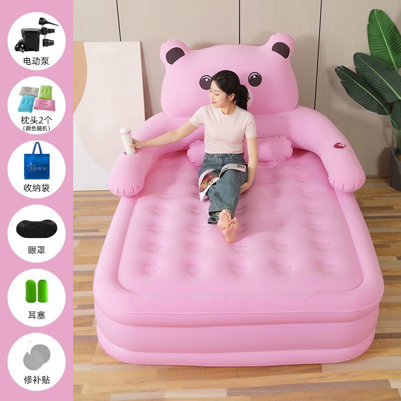 [여아핑크곰 매트리스+침대헤드] 200*120*40