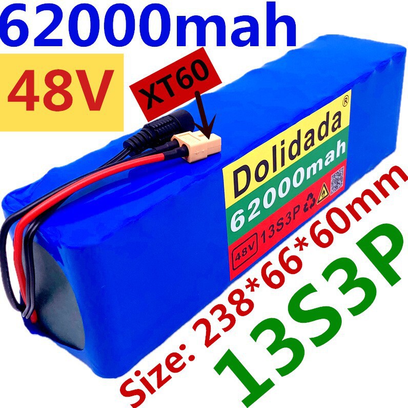电动自行车电池48v62Ah18650锂离子电池组13串3并+充电器|undefined