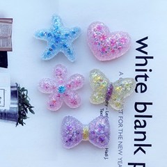 高透明ダイヤモンド光沢のあるヒトデリボン樹脂アクセサリー diy 携帯電話ケースジュエリーアクセサリー手作りヘアアクセサリー材料