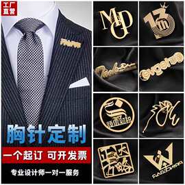 不锈钢烤漆徽章工号胸牌胸针公司logo校徽司徽工牌胸饰创意徽章