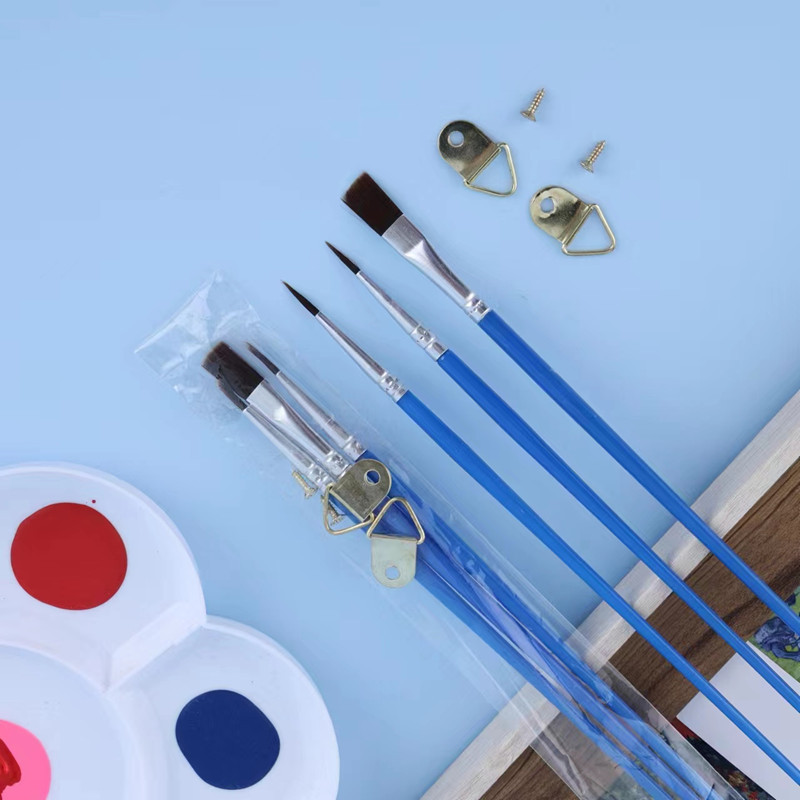 アクリル絵筆 水彩絵具 水彩ペン 油絵筆セット ナイロン毛絵筆 3本セット 金属製ハンドペイント付き|undefined