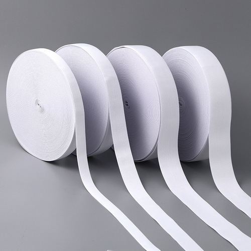 Black and white elastic waistband high elastic pants waist loose tight elastic force rubber flat hook woven auxiliary elastic band