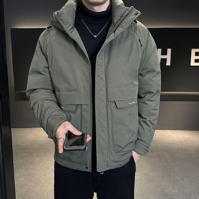 Trendy Men's Thickened Jacket 2026 Winter Men's Casual Versatile Trendy Brand Workwear Hooded down Jacket for Men Trendy Men's Thickened Jacket 2026 Winter Men's Casual Versatile Trendy Brand Workwear Hooded down Jacket for Men