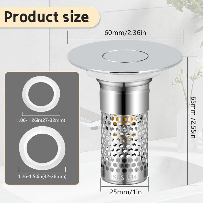 Acero inoxidable tapones de lavabo estándar americano accesorios de lavabo estándar europeo ingeniería al por mayor transfronteriza alargada tapones de alcantarillado anticorrosión anti-oxidable