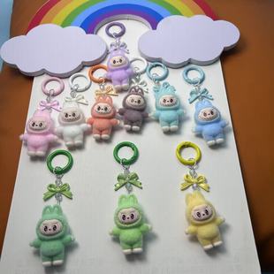 Cross-border explosions cartoon flocking rabbit cloth cloth key chain student bag pendant key chain pendant