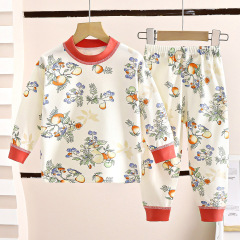 子供の春と秋の家の服のスーツの赤ちゃんの長袖のパジャマの子供の秋の服の秋のズボンの2つのセットは1つの代理をサポートします。