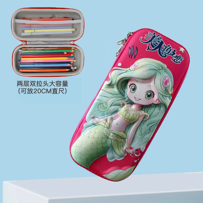 Estudiantes de primaria lindos dibujos animados 3D estereoscópicos caja de papelería caja de lápiz EVA anti-caída a prueba de presión coreana bolsas de lápiz para niños al por mayor