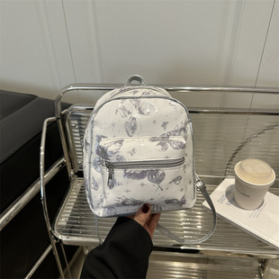 New 2025 High Color Value Printed Butterfly Dance Fashion Backpack Fashion All-match Super Beautiful Summer Western Style Women's Bag